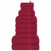 VidaXL Set prosoape 12 piese Bordeaux 360 g/m&sup2; 100% bumbac