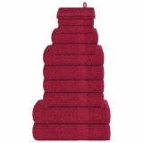 vidaXL Set prosoape 12 piese Bordeaux 360 g/m&sup2; 100% bumbac