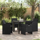 Cumpara ieftin Set de masă pentru grădină 5 pcs Negru poliratan