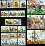 Romania 1985 1986, LP 1145 1146 1147 1153 1154, Walt Disney I+II complet, MNH!, Animatii, Nestampilat