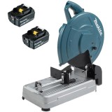 Makita DLW140PT2 - Debitator metale stationar cu 2 acumulatori Li-Ion 18 V 5 Ah 355x25.4 mm disc abraziv