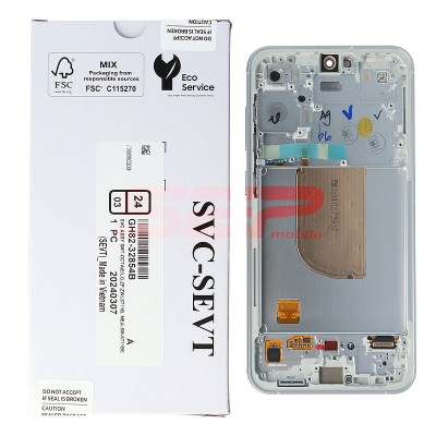 LCD+Touchscreen cu Rama Samsung Galaxy S23 FE / S711 SILVER Original Service Pack foto