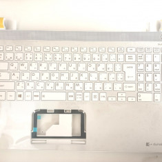 Carcasa superioara cu tastatura palmrest Laptop, Toshiba, Satellite L50-C, L50T-C, L55-C, white, layout JP