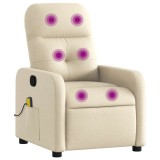 Cumpara ieftin Fotoliu rabatabil de masaj, crem, material textil