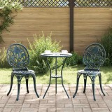 VidaXL Set scaune de grădină, 3 buc., verde, aluminiu turnat
