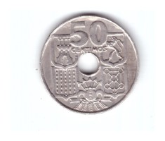 Moneda Spania 50 centimos 1962, stare buna, curata