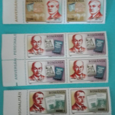 TIMBRE ROMÂNIA LP 1544/2001 Aniversări -Peronalități (I) Bloc de 4 timbre
