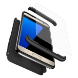 Husa Full Cover 360(fata + spate+ geam sticla) pentru Samsung S7, Black, Mobile Tuning
