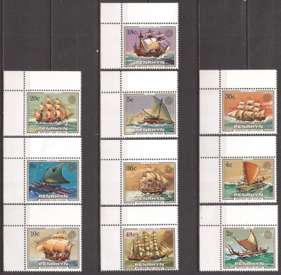 PENRHYN 1984 NAVIGATIE CORABII ( serie dantelata ) MNH foto