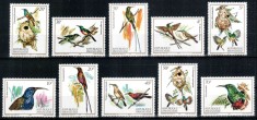 Ruanda Rwanda 1983, Mi #1214-1223 A**, fauna, pasari, MNH, cota 11 &euro;!