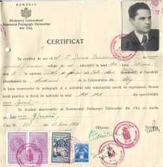 A3760N Certificat de absolvire a Seminarului Pedagogic Universitar din Cluj, 1936