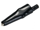 Bornă crocodil 10A neagră pentru prindere max. 7,9mm
