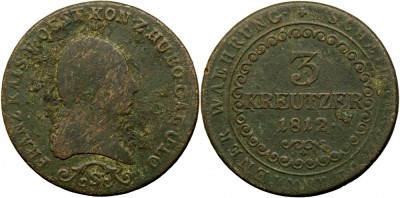 1812 S (Schmolinitz), 3 kreutzer - Francisc al II-lea - Imperiul Habsburgic! foto