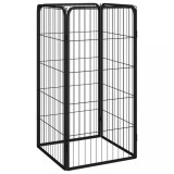 Padoc Caini vidaXL, 4 Panouri, Otel Negru, 50x100cm, Tarc Exterior, Cusca, Siguranta