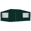 Cort Profesional Petrecere Gossi Verde 4x6m, 90g/m&sup2;, Polietilena, Cadru Otel, Pavilion Gradina cu Pereti Laterali si Usa Fermoar