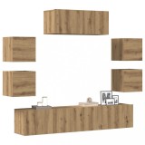VidaXL Set dulap TV 7 piese montat pe perete Stejar artizanal