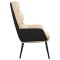 Scaun de relaxare, crem, material textil - 5