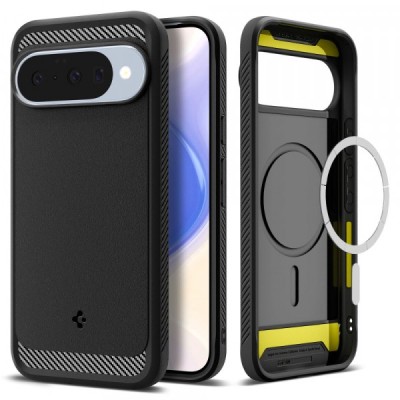 Husa MagSafe pentru Google Pixel 10 Pro / 10, Spigen, Rugged Armor, Neagra Mata foto
