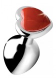 Dildo metalic Jasper Heart L Red