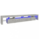 Cumpara ieftin Comoda TV cu lumini LED, gri beton, 260x36,5x40cm