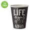 Set Pahare Carton, 10 Bucăți, Antracit, Capacitate 380 ml, Mesaj &Ccedil;&times;Life Begins After Coffee&Ccedil;Ł
