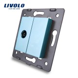 Cumpara ieftin Priza TV Livolo albastra pentru montaj &icirc;n perete, design premium