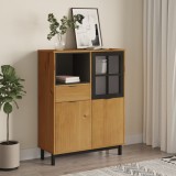Dulap cu ușă din sticlă &bdquo;FLAM&rdquo; 92x40x122,5 cm lemn masiv de pin