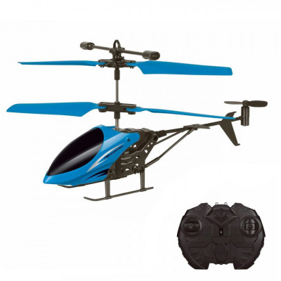 Elicopter cu telecomanda 2 canale, 17.5x3x10 cm, albastru foto