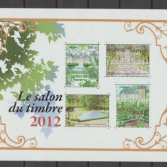 FRANTA 2012 - SALONUL TIMBRULUI- GRADINILE FRANTEI- Bloc 4 timbre Mi.Bl.195 MNH