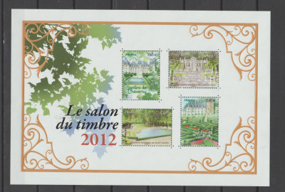 FRANTA 2012 - SALONUL TIMBRULUI- GRADINILE FRANTEI- Bloc 4 timbre Mi.Bl.195 MNH foto
