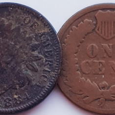 2378 USA SUA Statele Unite 1 cent 1884 Indian Head Cent km 90