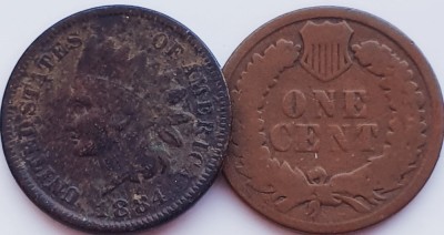 2378 USA SUA Statele Unite 1 cent 1884 Indian Head Cent km 90 foto