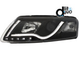 Faruri compatibil cu Audi A6 C6 4F (2004-2008) LED DRL Negru pentru Xenon SWA13SLGXBHID