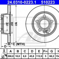 Disc frana VW SHARAN (7M8, 7M9, 7M6) (1995 - 2010) ATE 24.0310-0223.1