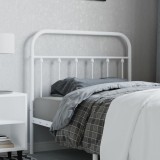 VidaXL Tăblie de pat metalică, alb, 100 cm