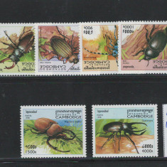 Cambodgea 1998 nestampilat - Mi 1821/26 - Gandaci, insecte, fauna