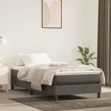 vidaXL Saltea de pat cu arcuri, gri &icirc;nchis, 90x220x20 cm, catifea