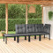 vidaXL Set mobilier de grădină, 4 piese, negru și gri, poliratan