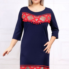 Rochie de ocazie traditionala Andrada Bleumarin Ciucuri - 38Marimea