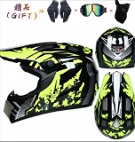Cumpara ieftin Set Moto Enduro: Casca Full Face, Ochelari, Manusi, Cagula - Marime S (55-56cm), ABS, Multicolor