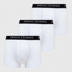 Armani Exchange boxeri 3-pack barbati, culoarea alb