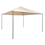 Cort Pavilion Gradina 4x4 m, Otel, Impermeabil, Bej vidaXL - Copertina Foișor Exterior