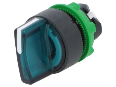 Comutator Rotativ 22mm cu LED Verde IP66 foto