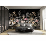Tapet Marburg tip panel model floral, negru, multicolor, Profi Smart Art Gallery 46924