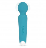 Vibrator Masaj Maria, 10 Moduri Vibratii, Silicon, USB, Turcoaz, 19.5 cm