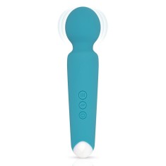 Vibrator Masaj Maria, 10 Moduri Vibratii, Silicon, USB, Turcoaz, 19.5 cm