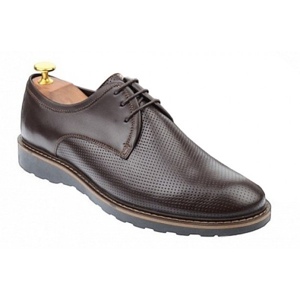 Pantofi barbati casual din piele naturala Maro inchis Marimea 41