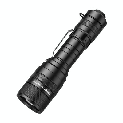 Lanterna LED Superfire F5 cu Zoom, 10W, 1100 lm, 5 moduri, rezistenta la apa, incarcare USB, Negru foto