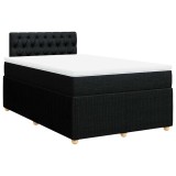 Cumpara ieftin Pat box spring cu saltea, negru, 120x200 cm, textil