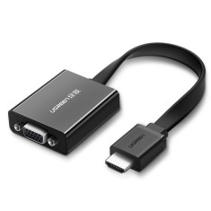 Adaptor Ugreen HDMI - VGA micro USB / audio 3,5 mm mini jack negru (40248) foto